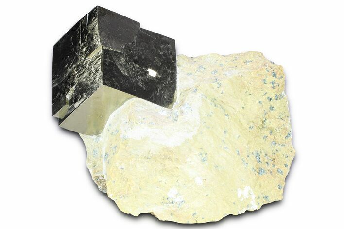 Large, Natural Pyrite Cube In Rock - Navajun, Spain #361768
